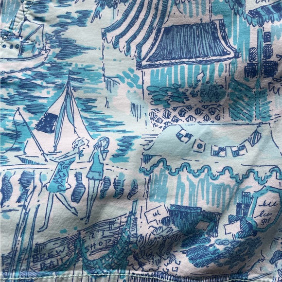 Lilly Pulitzer fresh catch toile blue callahan shorts size 6 - Picture 3 of 7